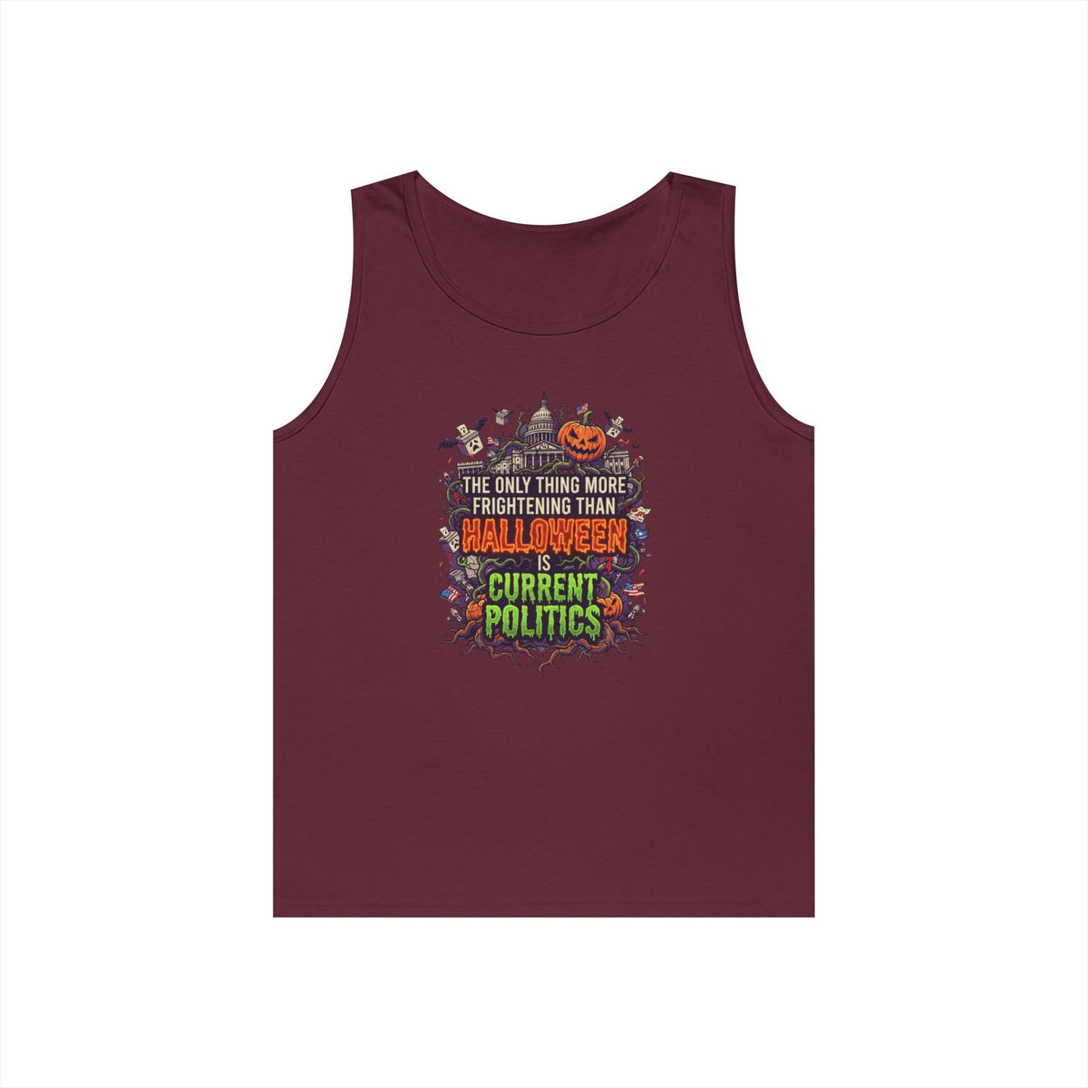 Color: Maroon | Current Politics Tank Top