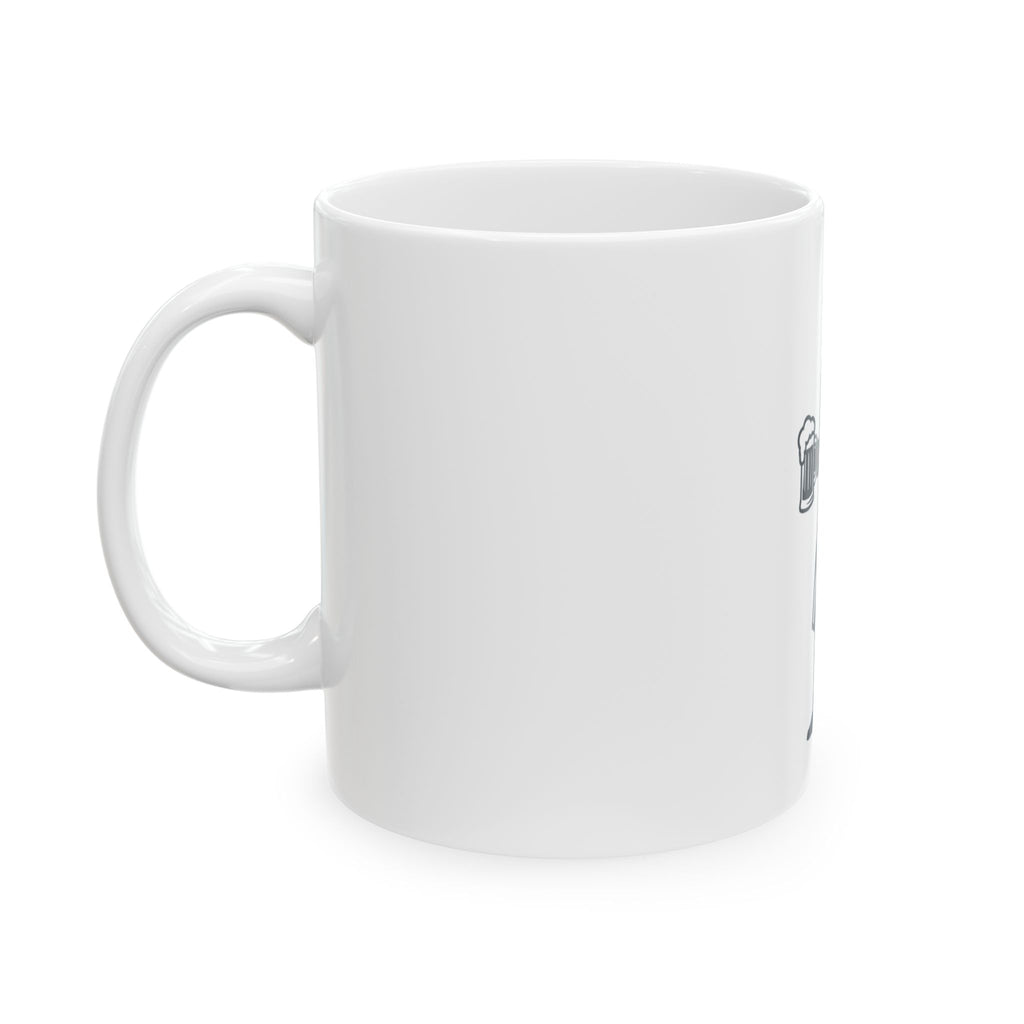 "Double Agent Draughts" White Ceramic Mug — Graphic
