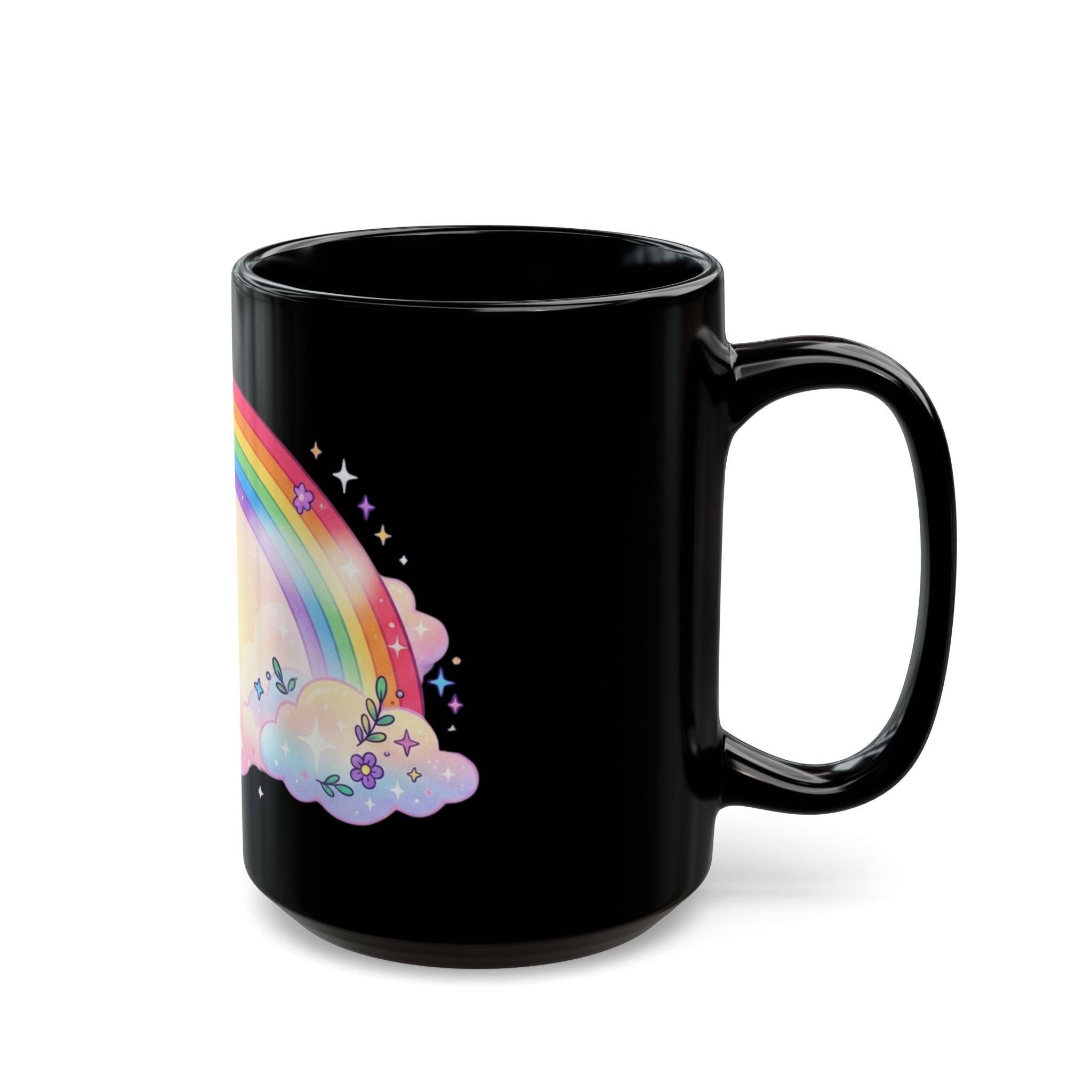 "Gay Away The Pray" Black Ceramic Mug — Graphic