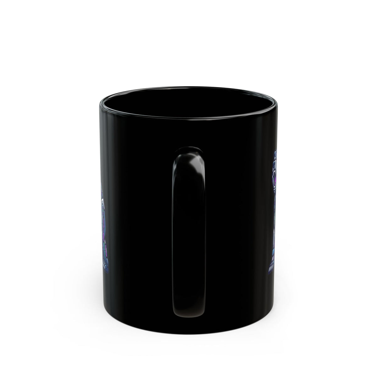 "Cyber Bear" Black Ceramic Mug