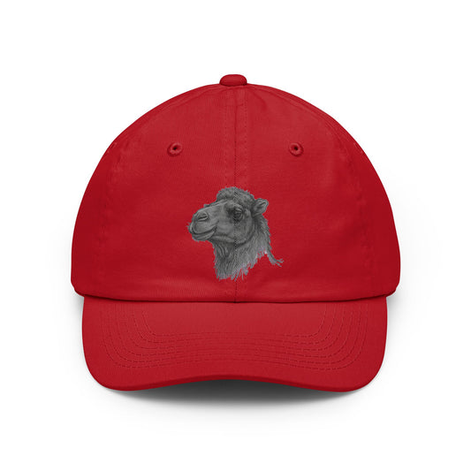 Color: Red | Pencil Sketch Art Camel Dad Hat — Graphic