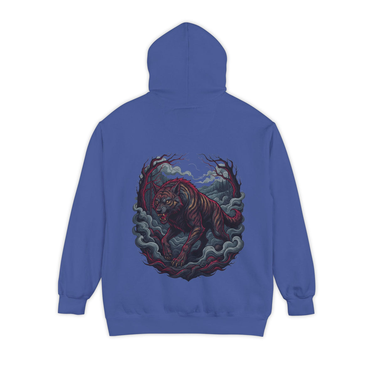 Color: Flo Blue | The Beast of Gévaudan (France) Garment-Dyed Hoodie