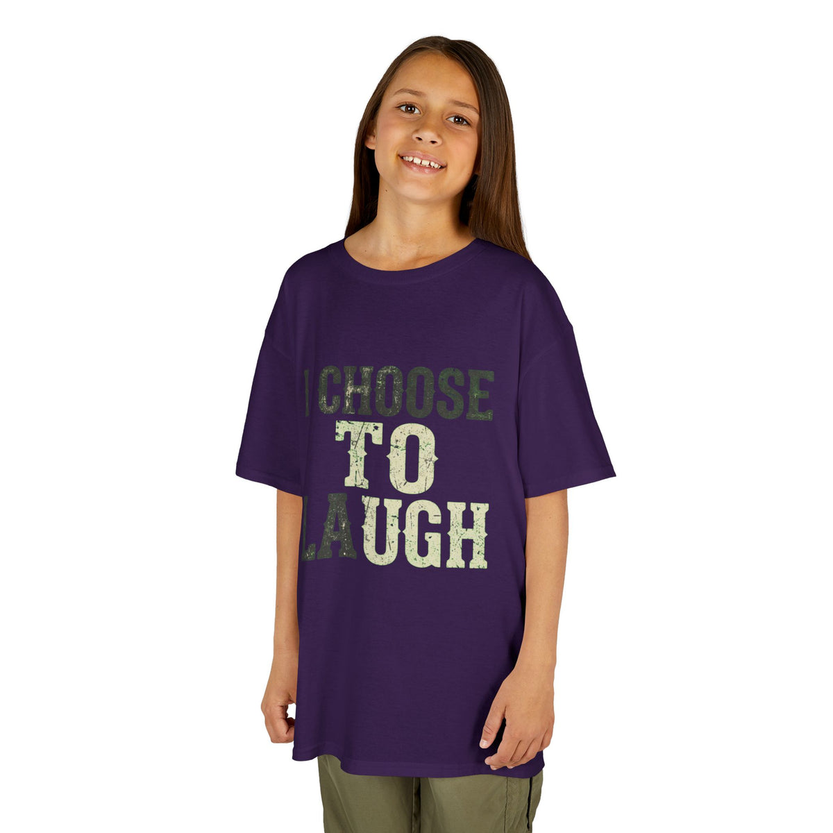 Color: Purple | Choose to Laugh Kids Tee