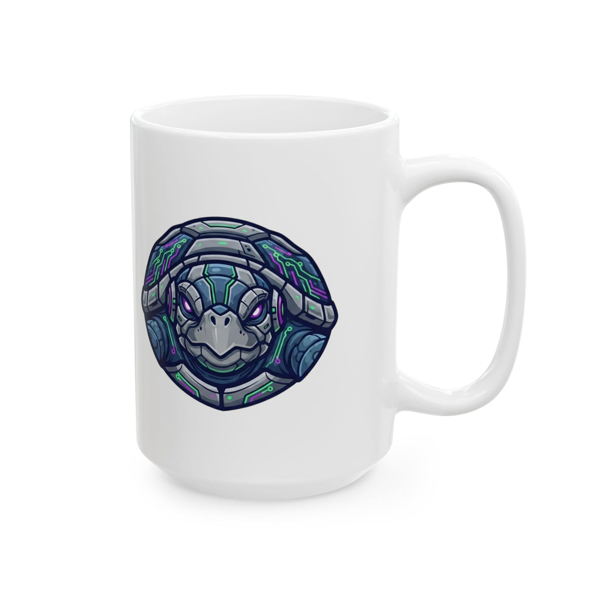"Cyber Turtle" White Ceramic Mug — Graphic