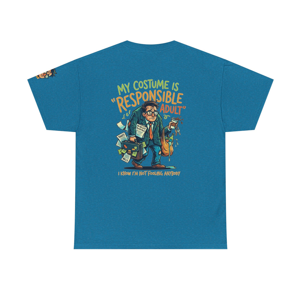 Color: Antique Sapphire | Responsible Adult Costume Premium Graphic Tee