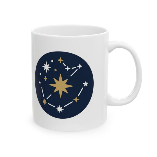 "Constellation Map (Dark Sky)" White Ceramic Mug — Graphic