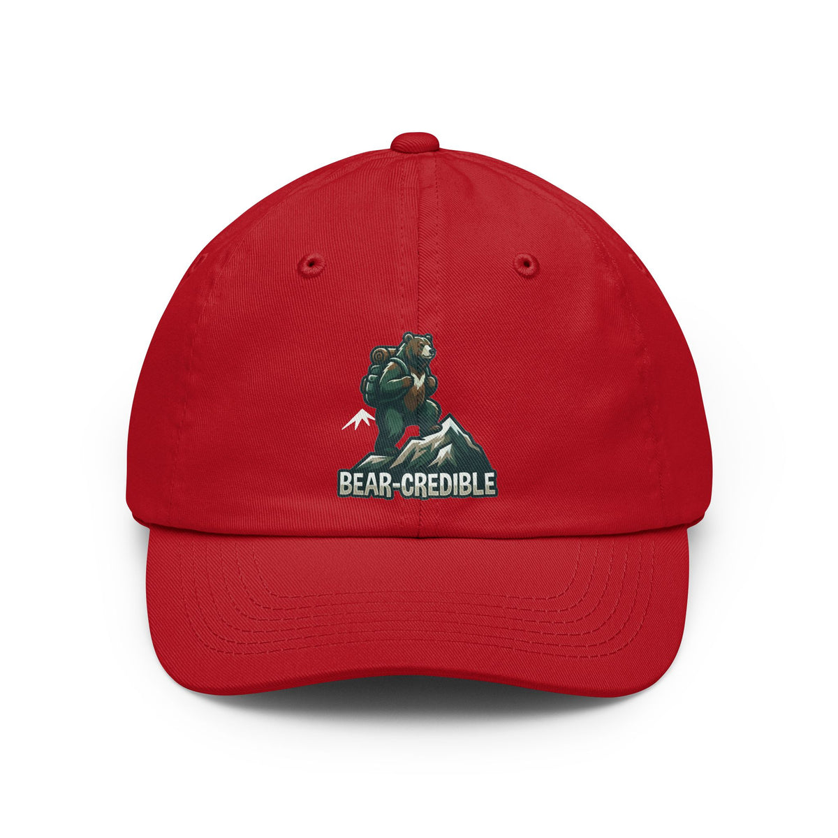 Color: Red | Bear Credible Dad Hat