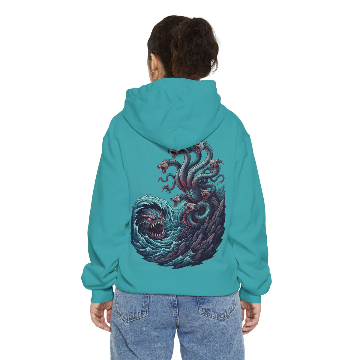 Color: Seafoam | Charybdis and Scylla (Greek Mythology) Garment-Dyed Hoodie
