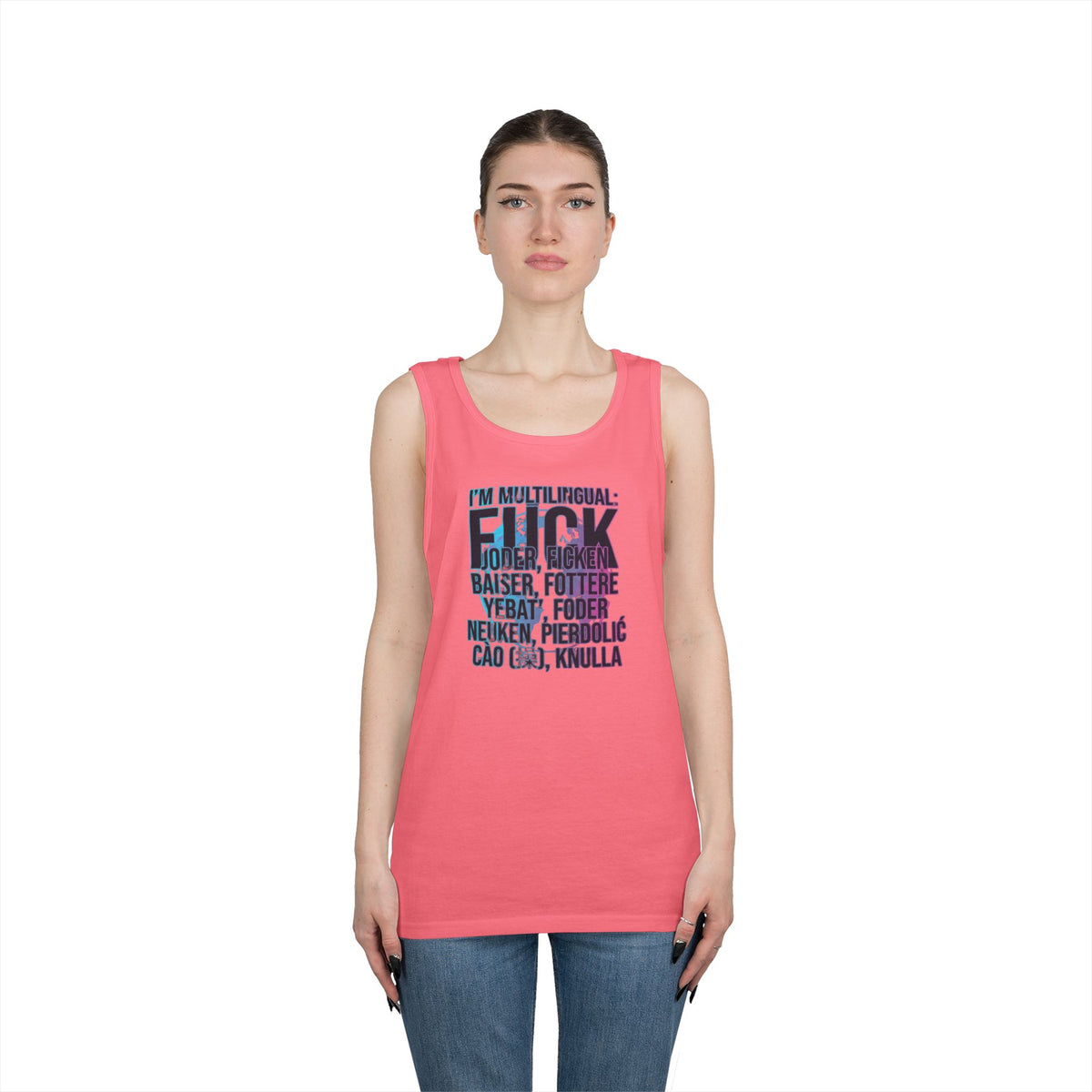 Color: Safety Pink | I'm Multilingual Tank Top