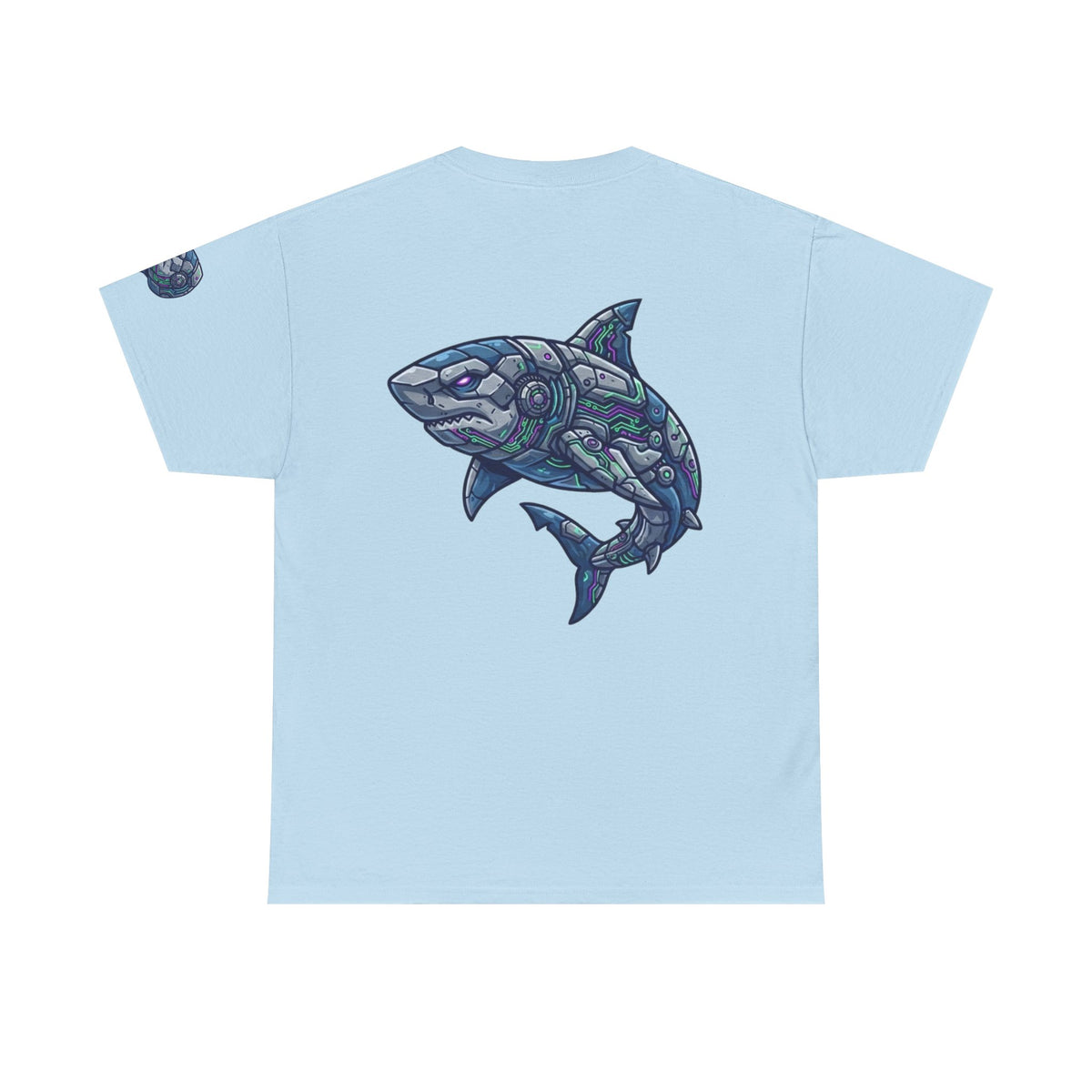 Color: Light Blue | Cyber Shark Premium Graphic Tee