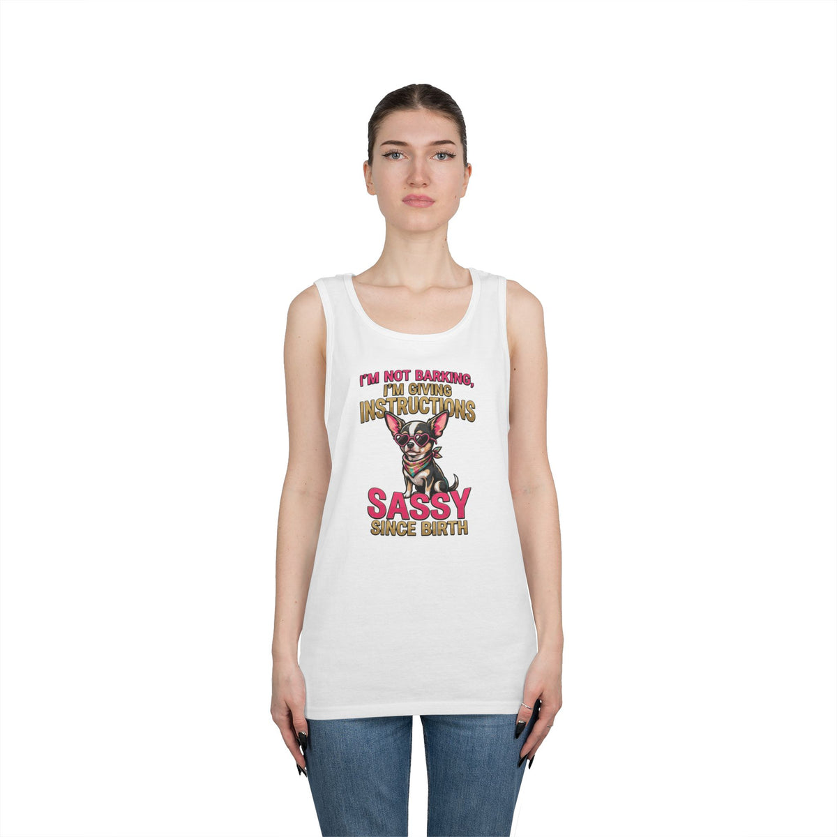 Color: White | Sassy Since Birth Tank Top