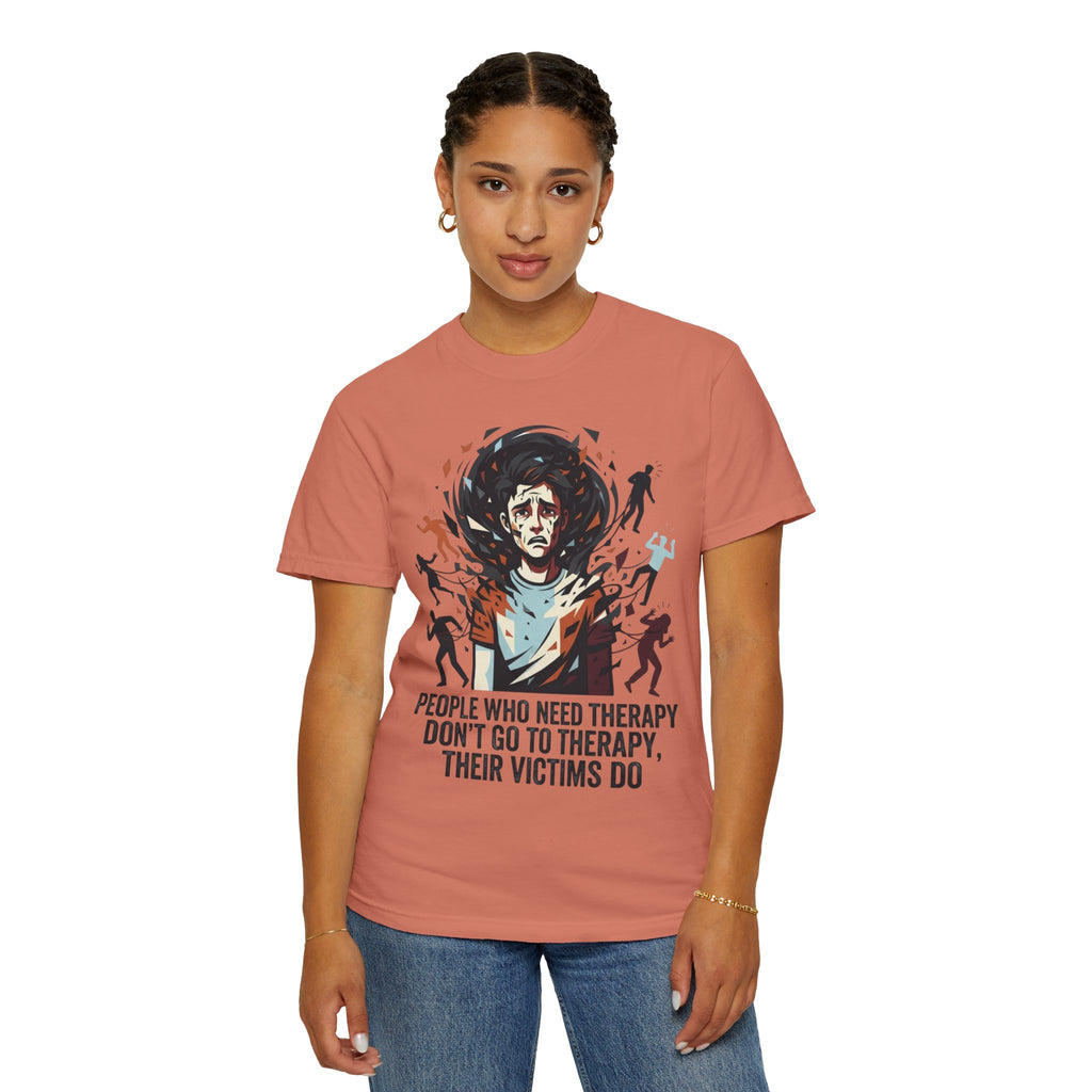 "Therapy Needed" Unisex Garment-Dyed Tee