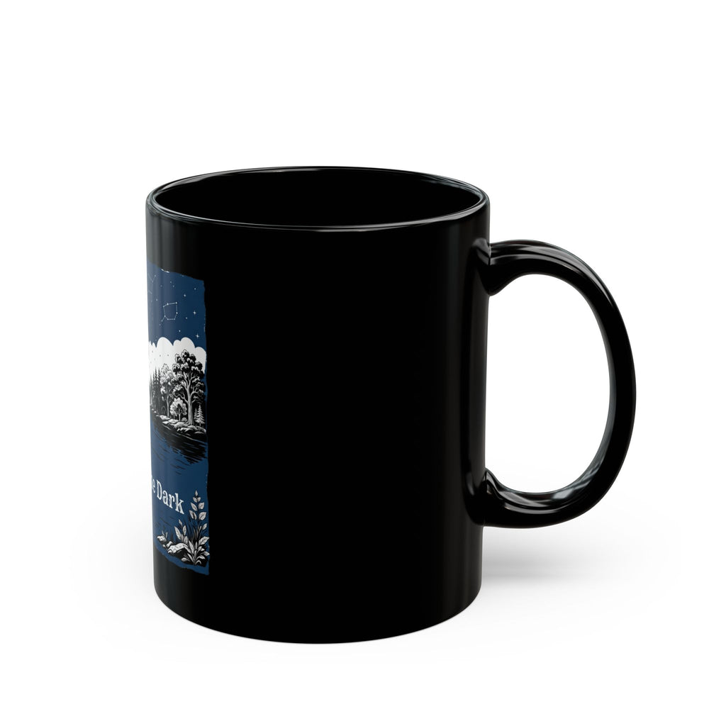"Fishing in the Dark" Black Ceramic Mug