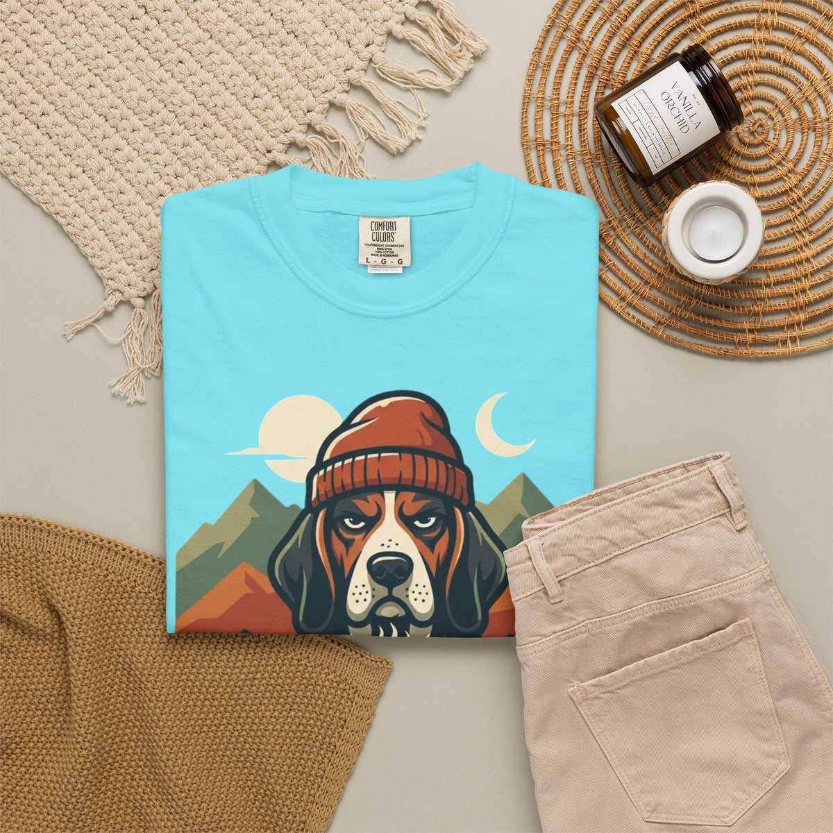Resting Camping Face Unisex Garment-Dyed Tee