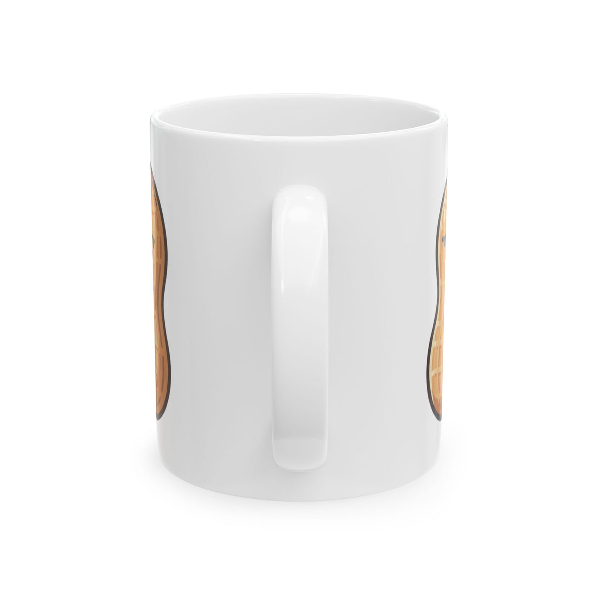 "Warning Contains Nuts" White Ceramic Mug — Graphic