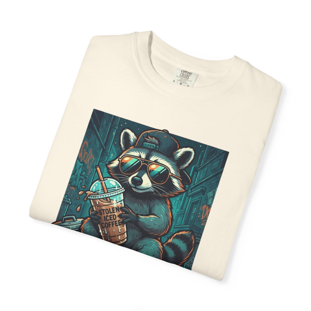 "Raccoon Energy" Unisex Garment-Dyed Tee