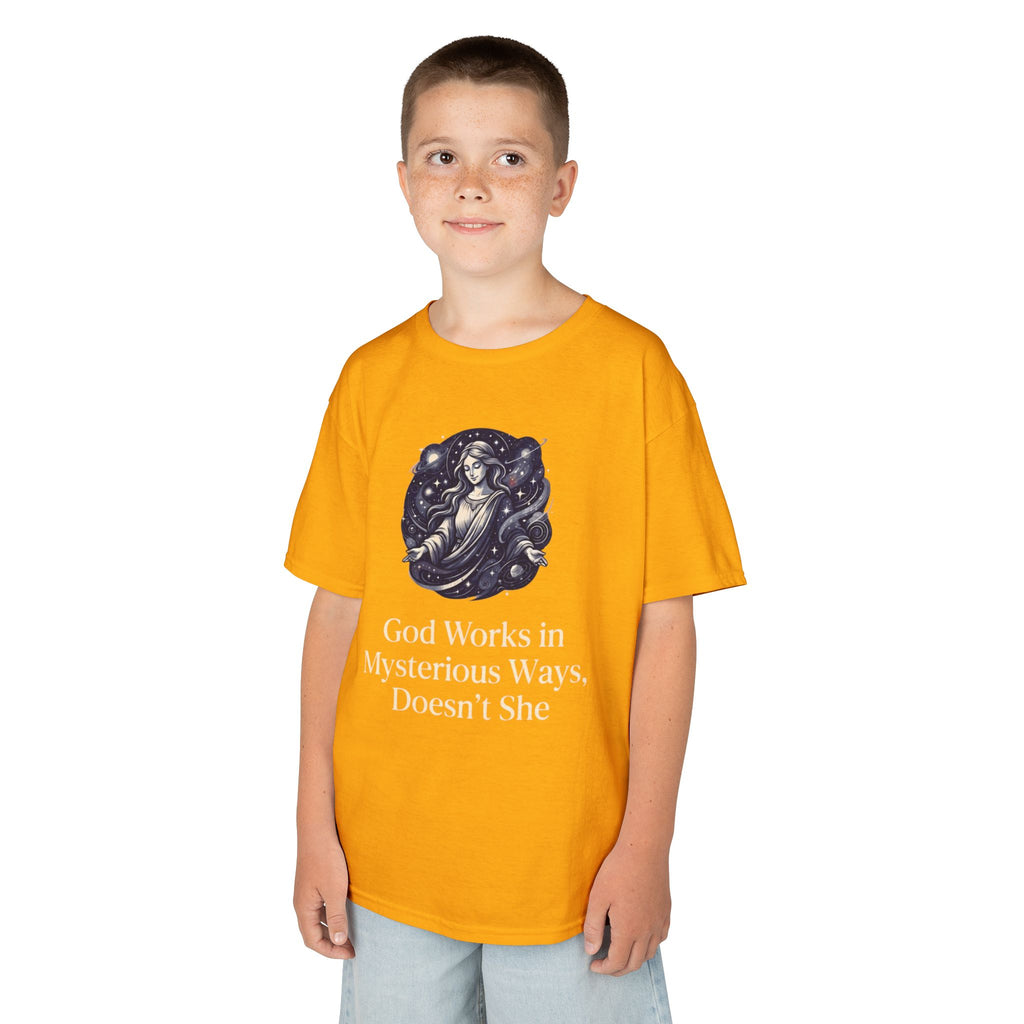 "God Works in Mysteroius Ways" Kids Tee