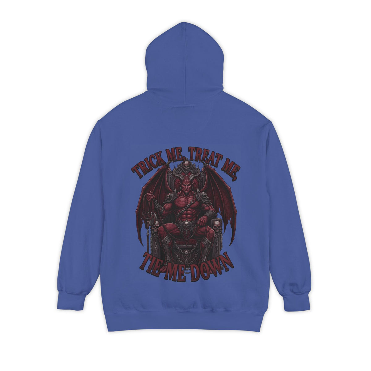 Color: Flo Blue | Trick Me Treat Me Tie Me Down Garment-Dyed Hoodie
