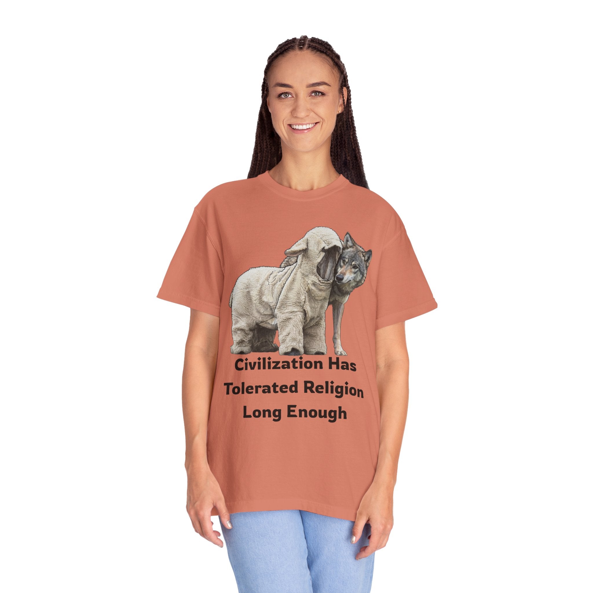 "Civilization Tolerated Religion" Unisex Garment-Dyed Tee