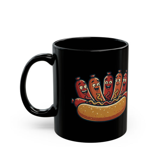 "Sausage Party" Black Ceramic Mug — Graphic