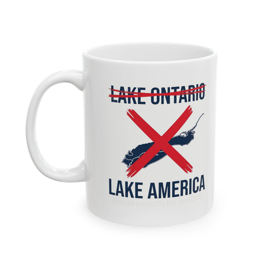 "Lake America" White Ceramic Mug
