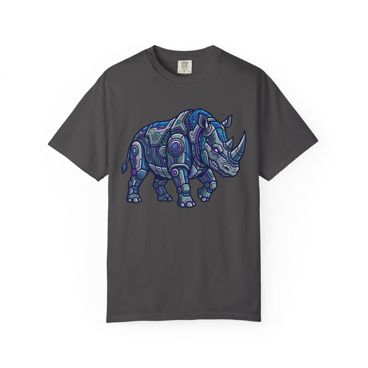 Color: Graphite | Cyber Rhino Unisex Garment-Dyed Tee