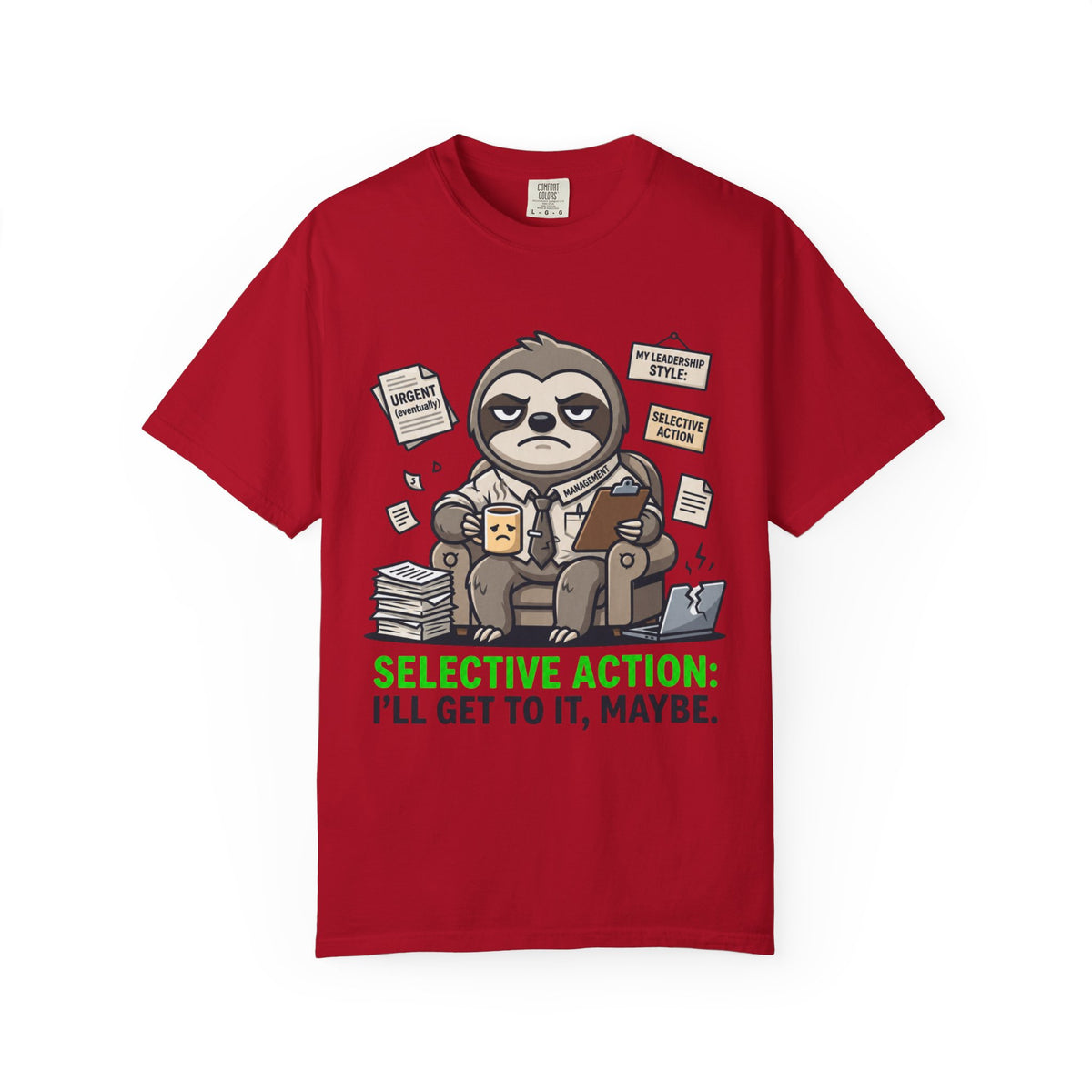 Color: Red | Selective Action Unisex Garment-Dyed Tee