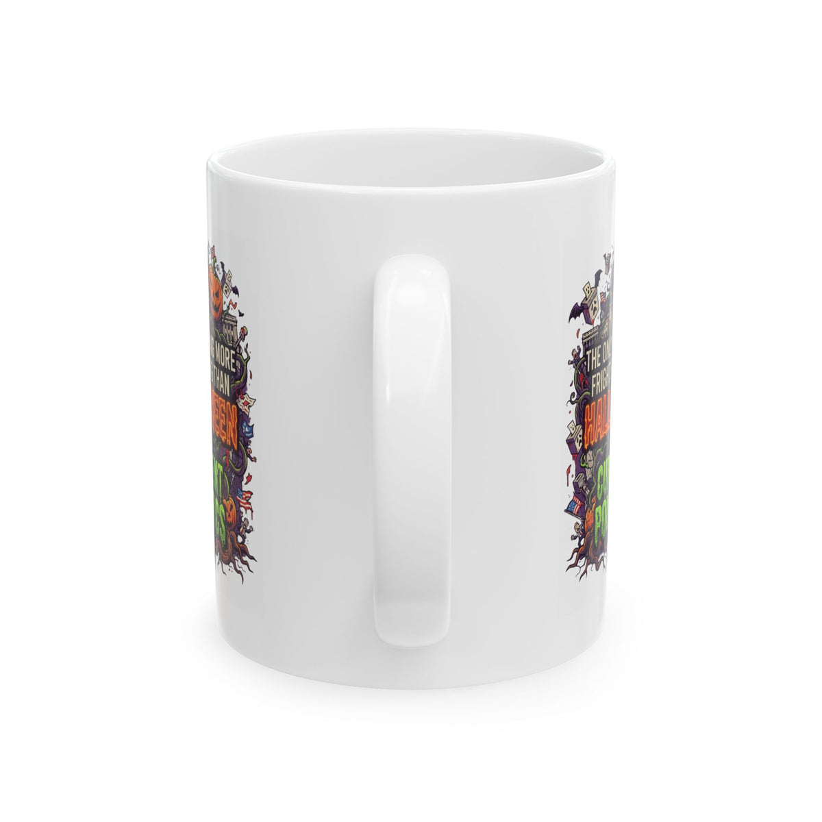 "Current Politics" White Ceramic Mug