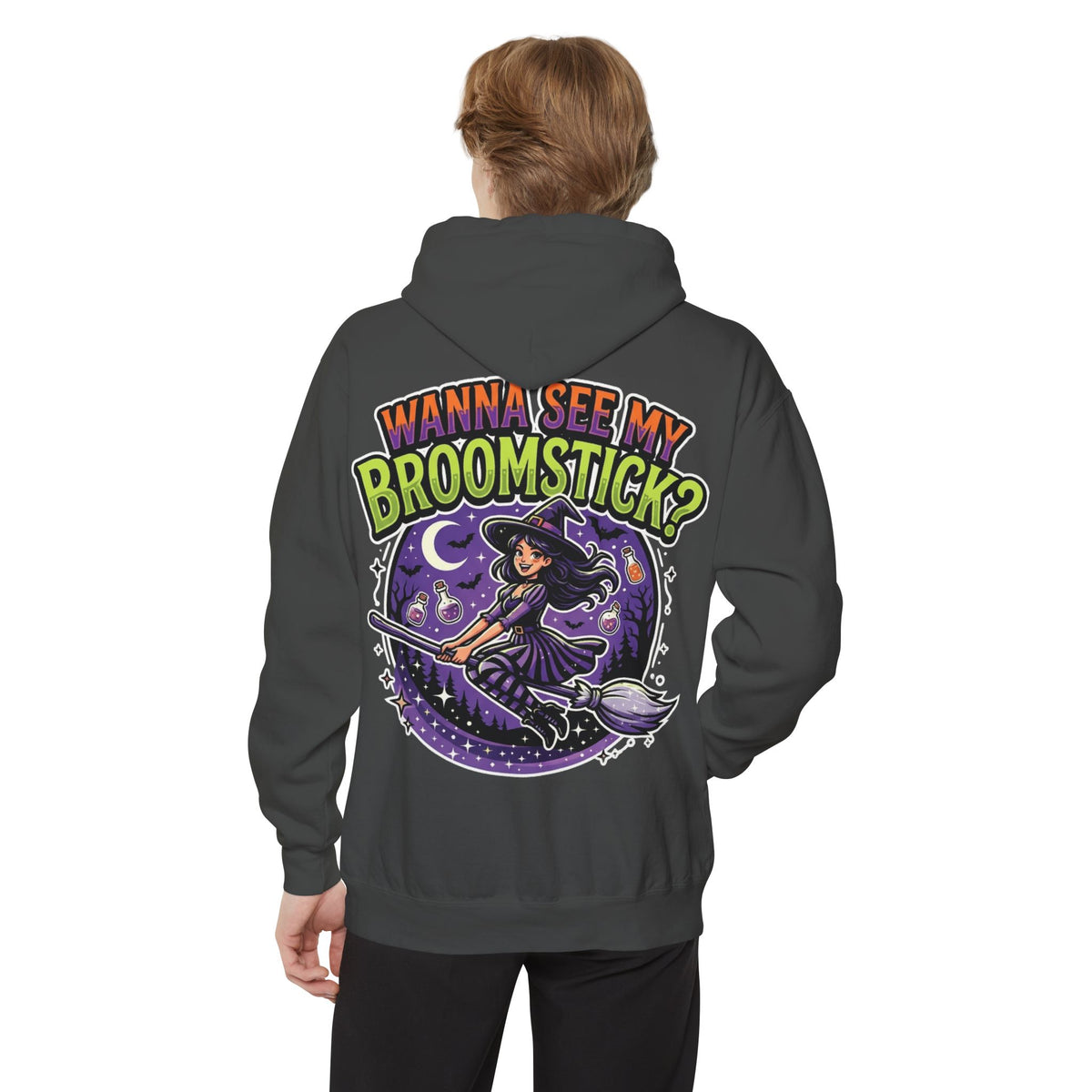 Color: Pepper | Wanna See My Broomstick Garment-Dyed Hoodie