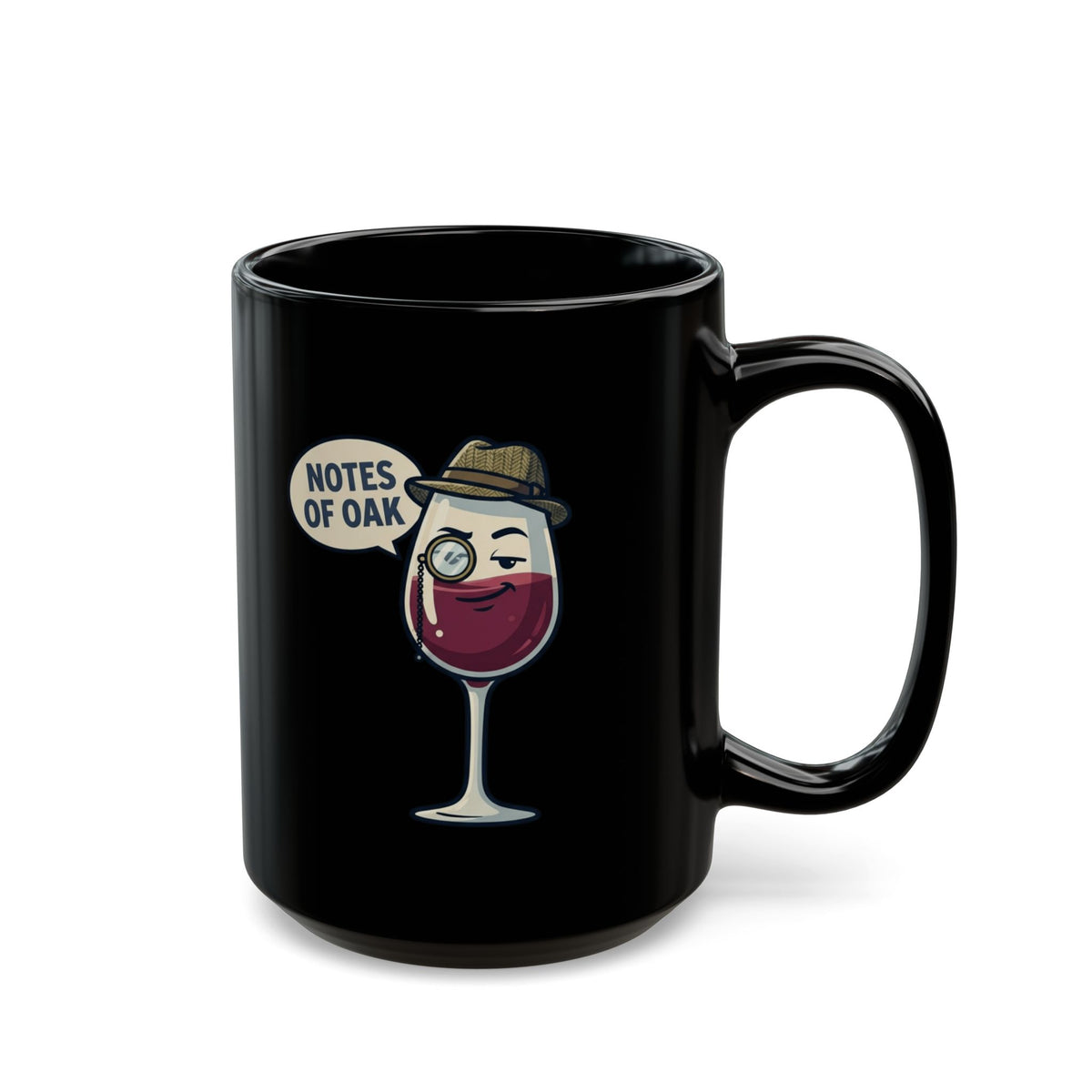 "I Pretend To Understand Wine" Black Ceramic Mug — Graphic