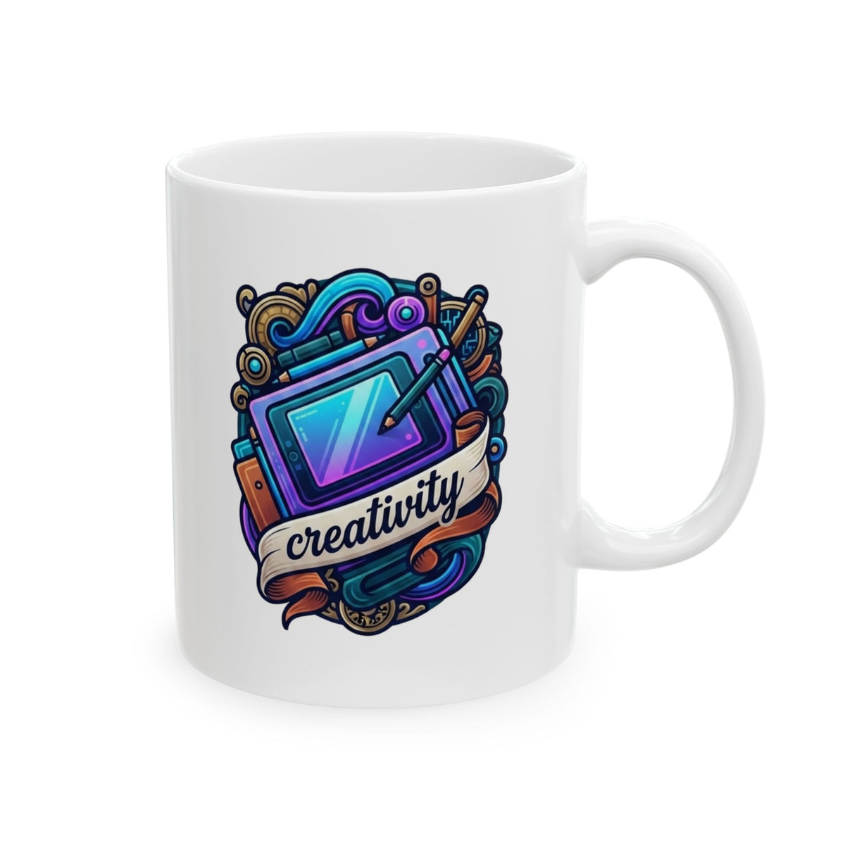 "Creativity" White Ceramic Mug