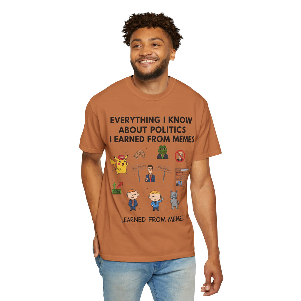 "Advanced Degrees in Memes" Unisex Garment-Dyed T-shirt