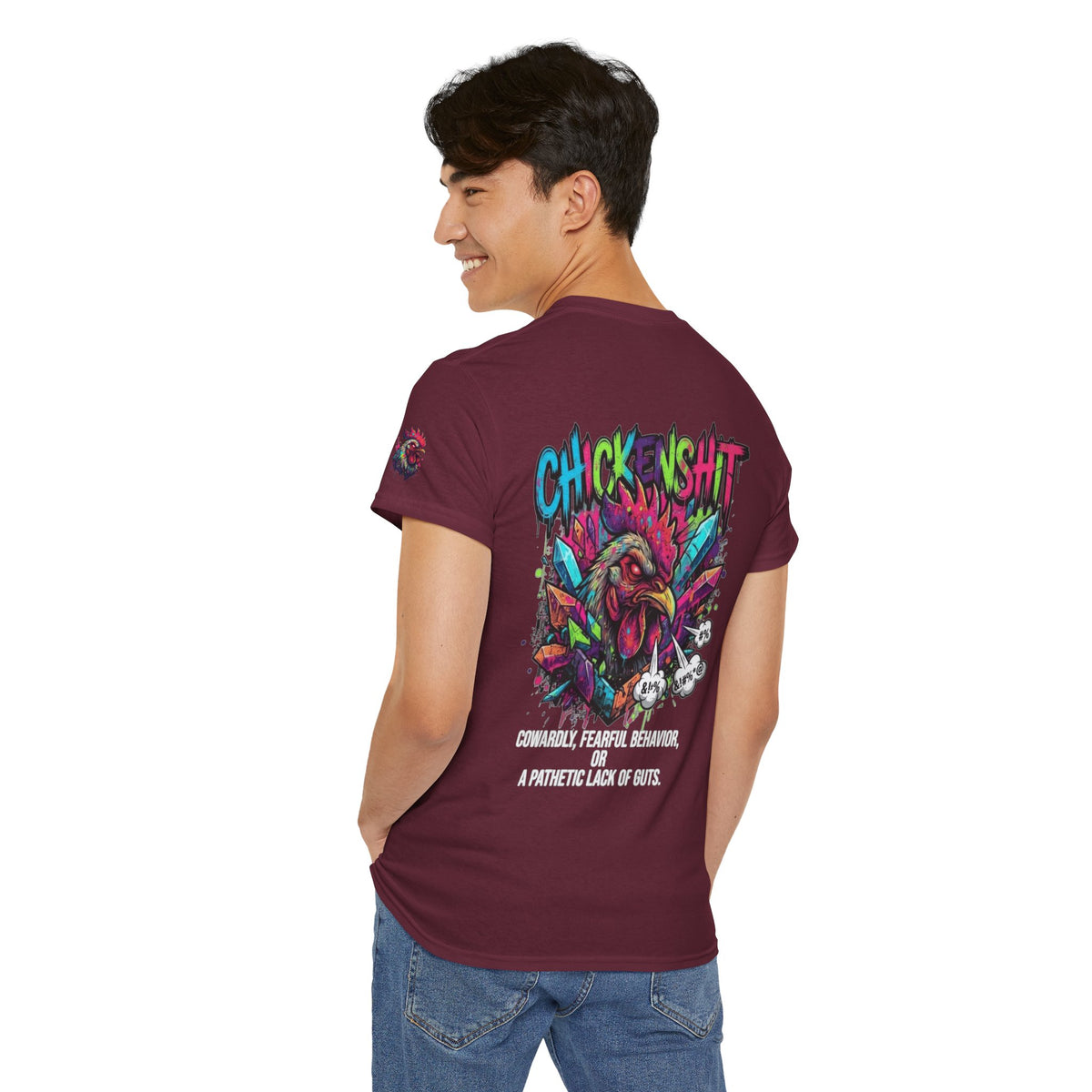 Color: Maroon | Chickenshit Premium Graphic Tee