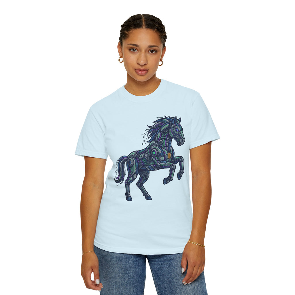 "Cyber Mustang" Unisex Garment-Dyed Tee