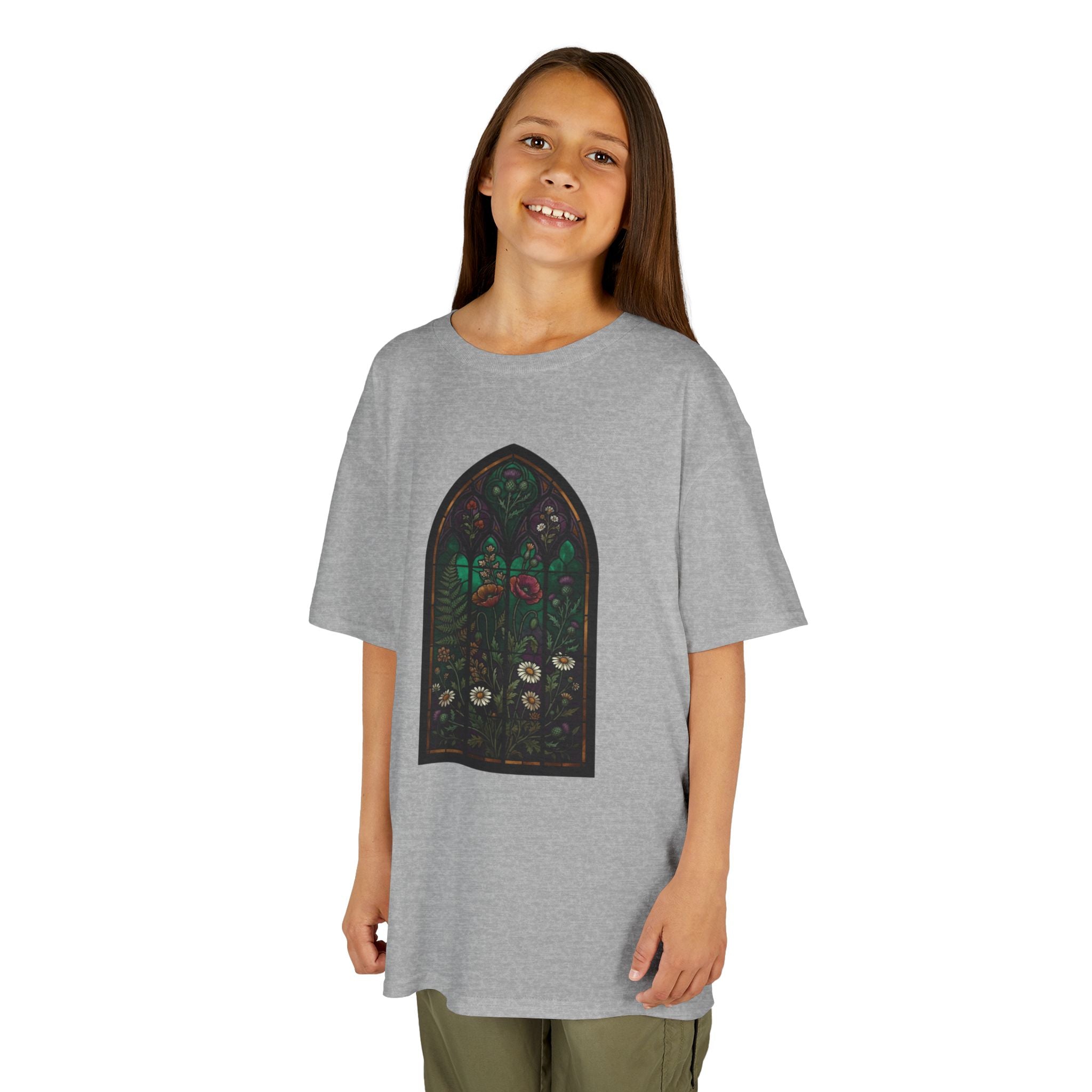 "Stained Glass Floral" Kids Tee