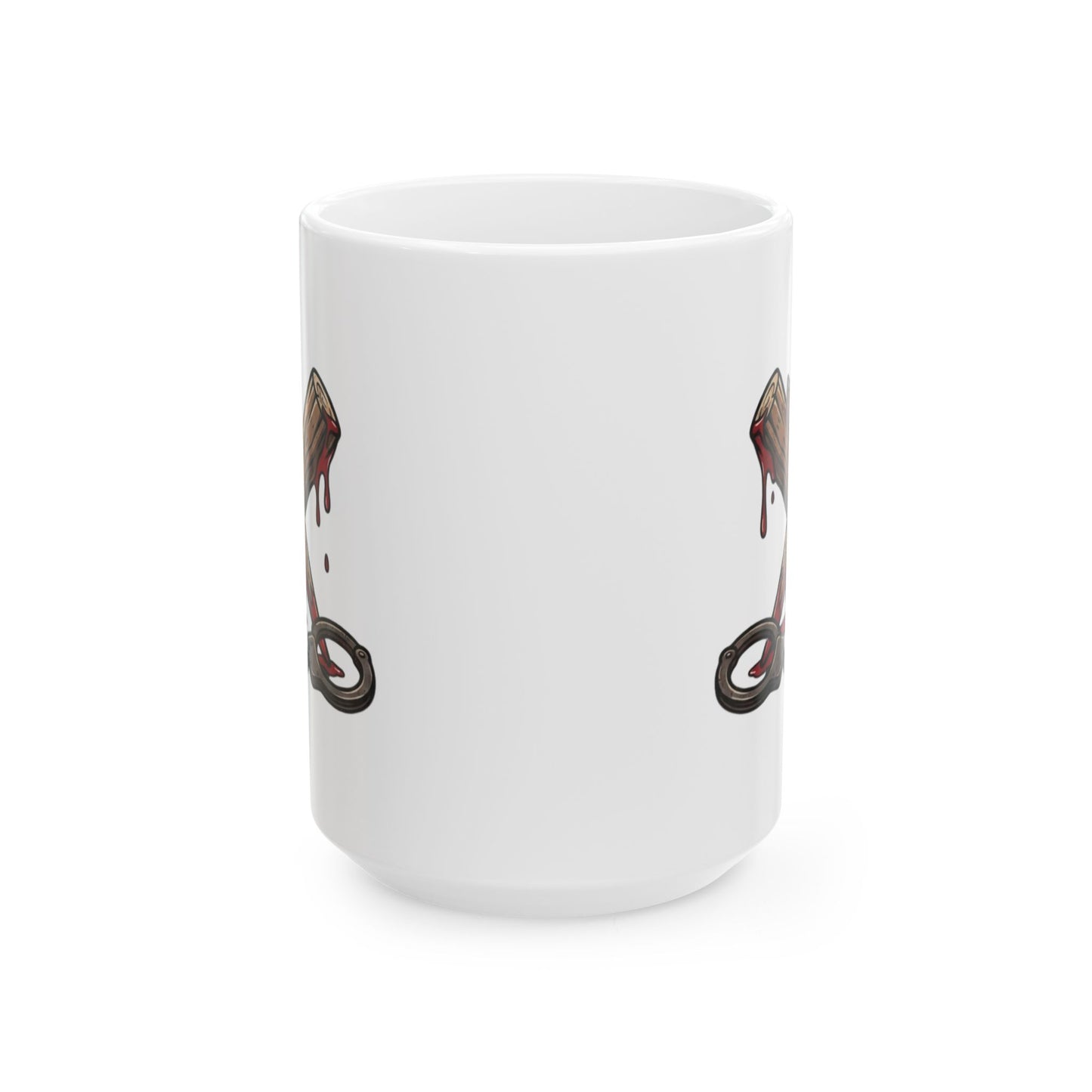 "Pound Your Stake In Me" White Ceramic Mug — Graphic