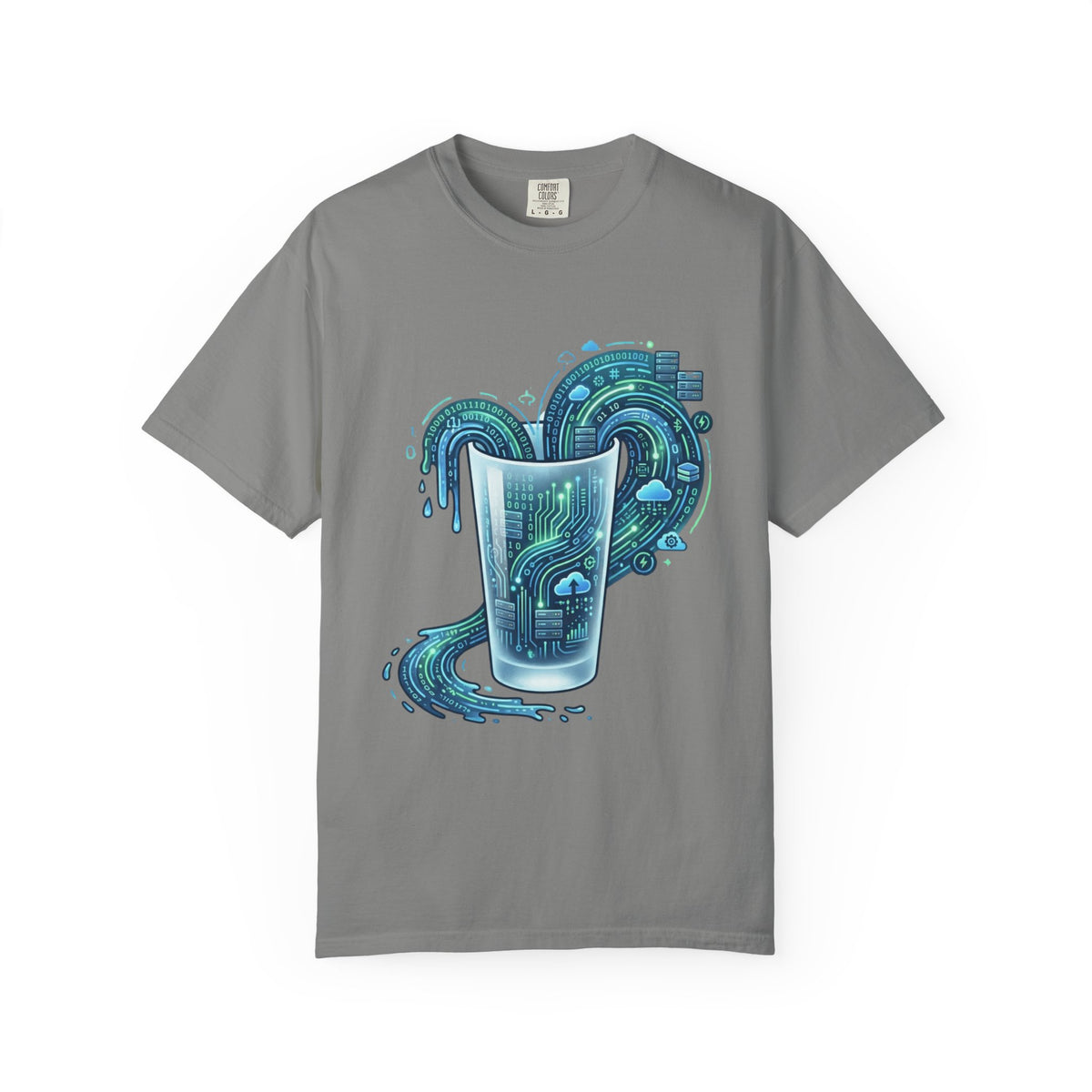 Color: Granite | Glass of Data Unisex Garment-Dyed T-shirt