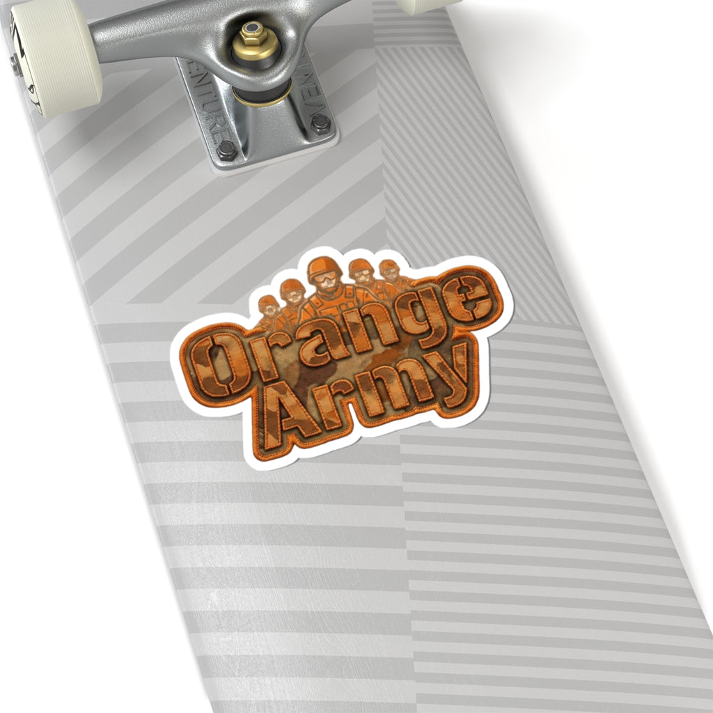 Orange Army: My Squad, My Colors | Kiss-Cut Sticker — AttitudeShirts