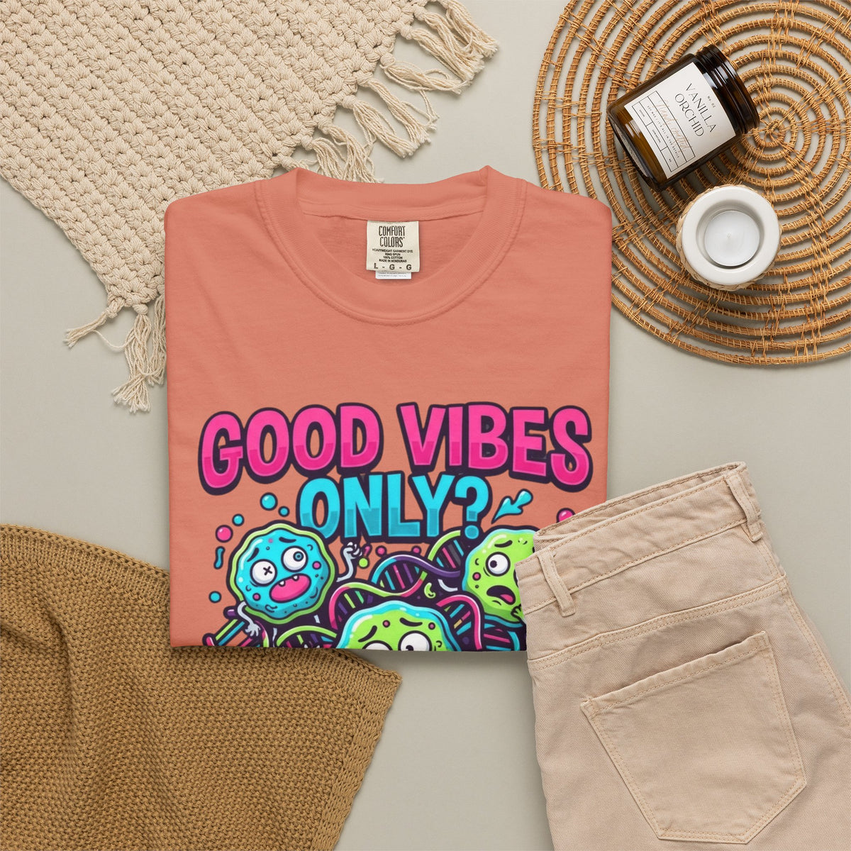 Good Vibes Only Unisex Garment-Dyed Tee