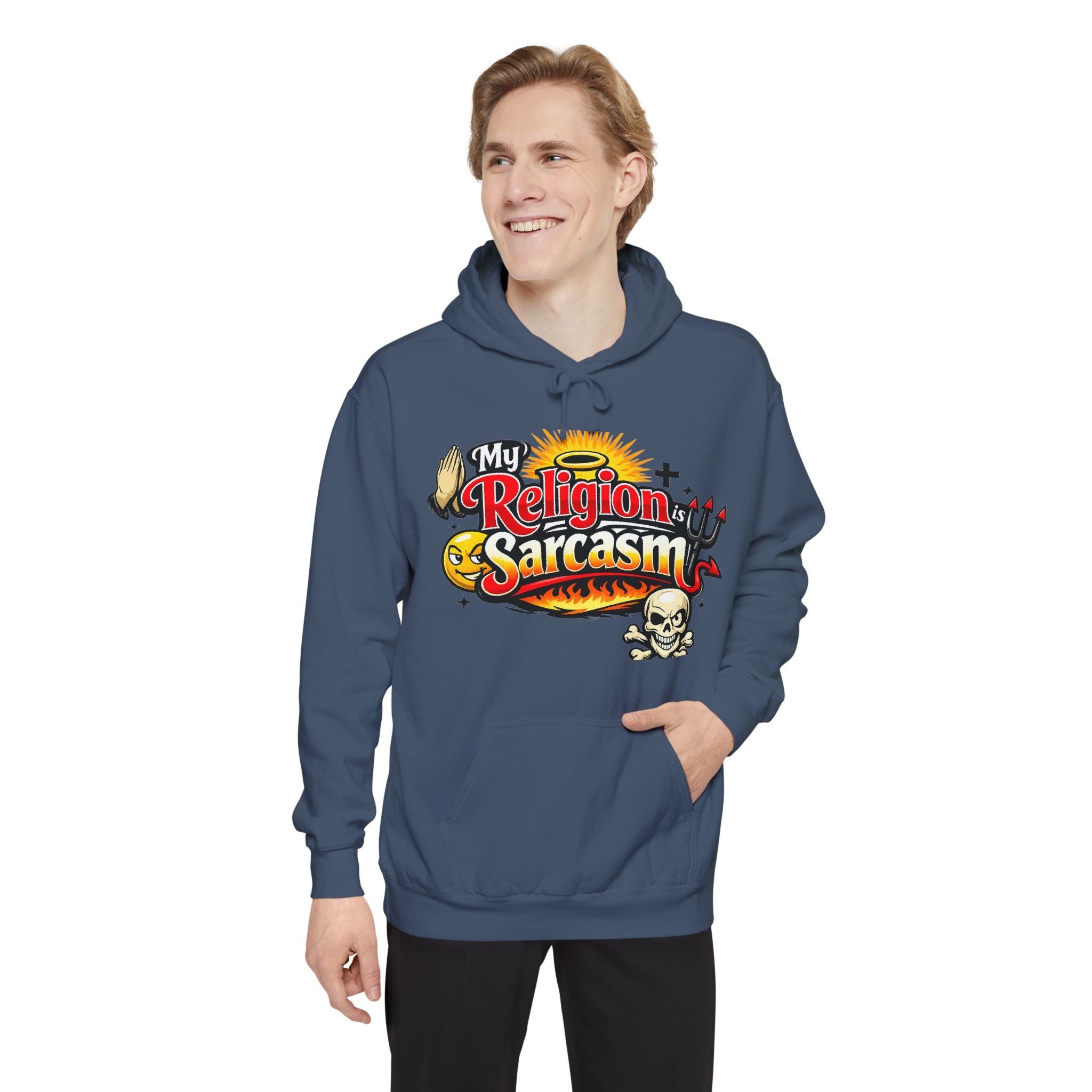 Sarcasm is My Savior | Garment-Dyed Hoodie — AttitudeShirts