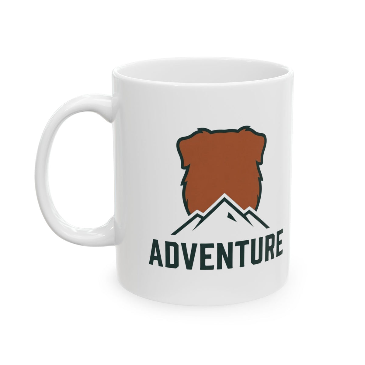 "Adventure Dog" White Ceramic Mug — Graphic