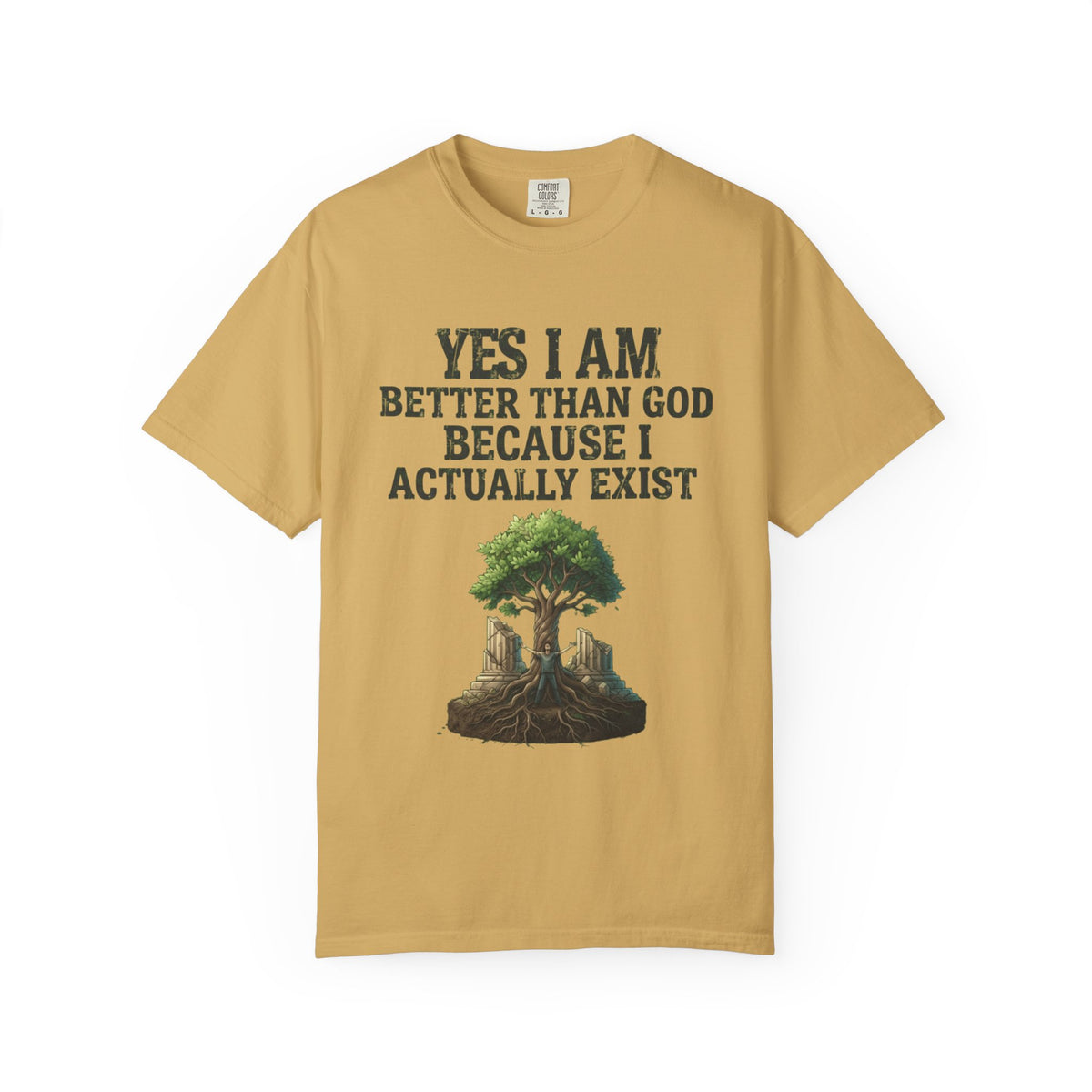 Color: Mustard | I Exist Unisex Garment-Dyed Tee