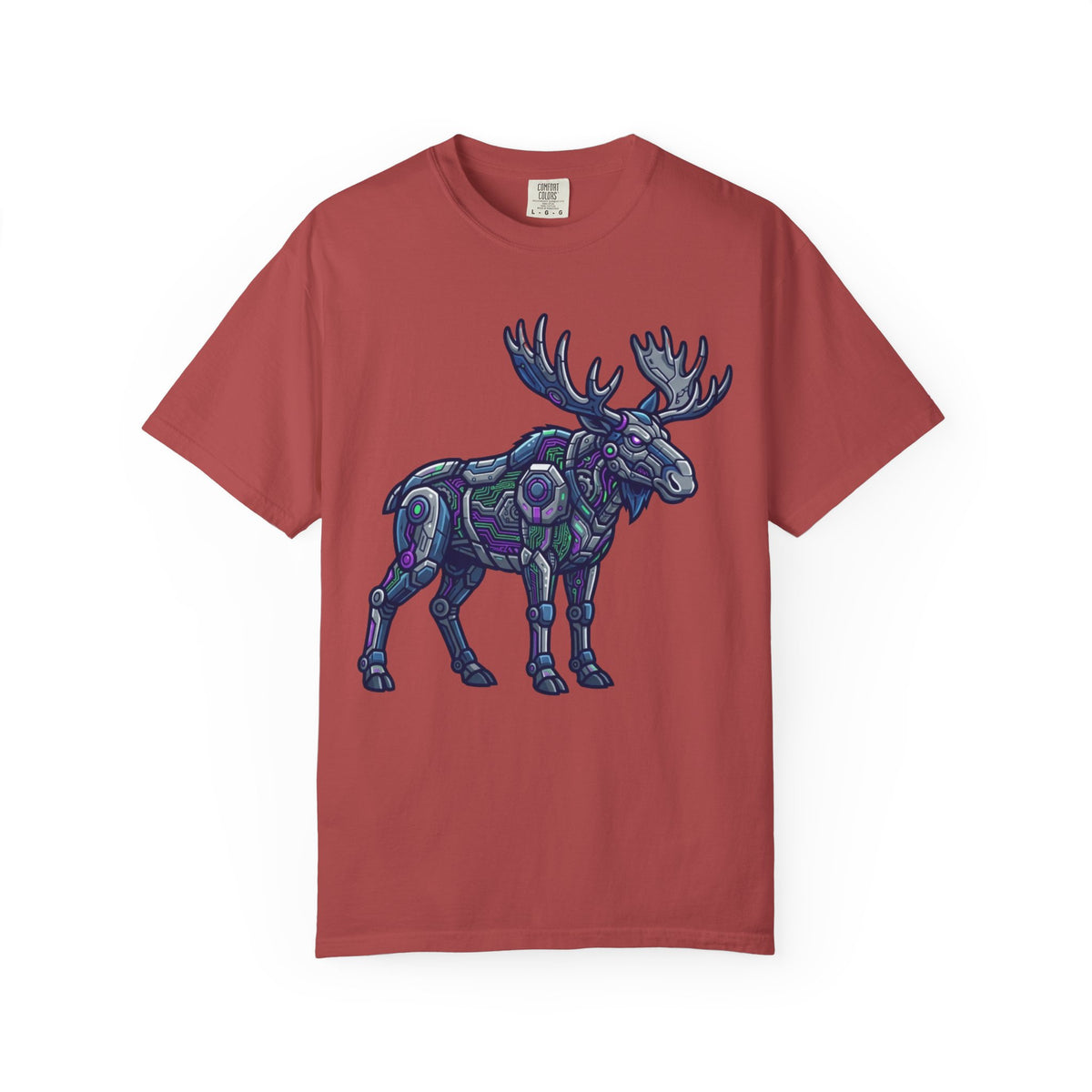 Color: Crimson | Cyber Moose Unisex Garment-Dyed Tee