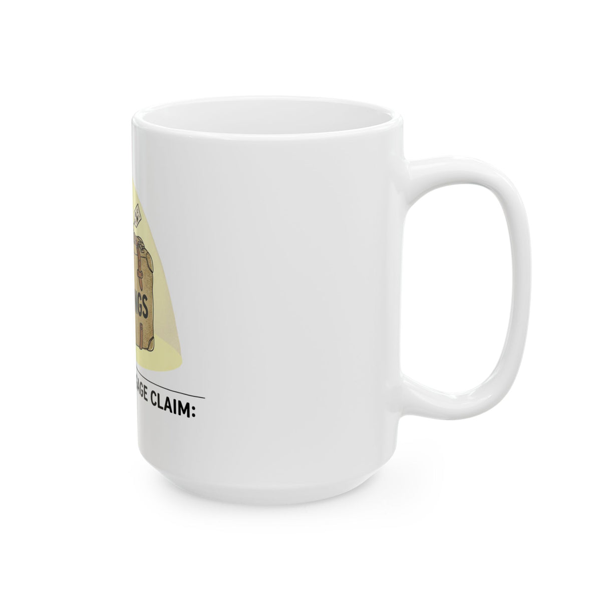 "Emotional Baggage Claim" White Ceramic Mug — Graphic