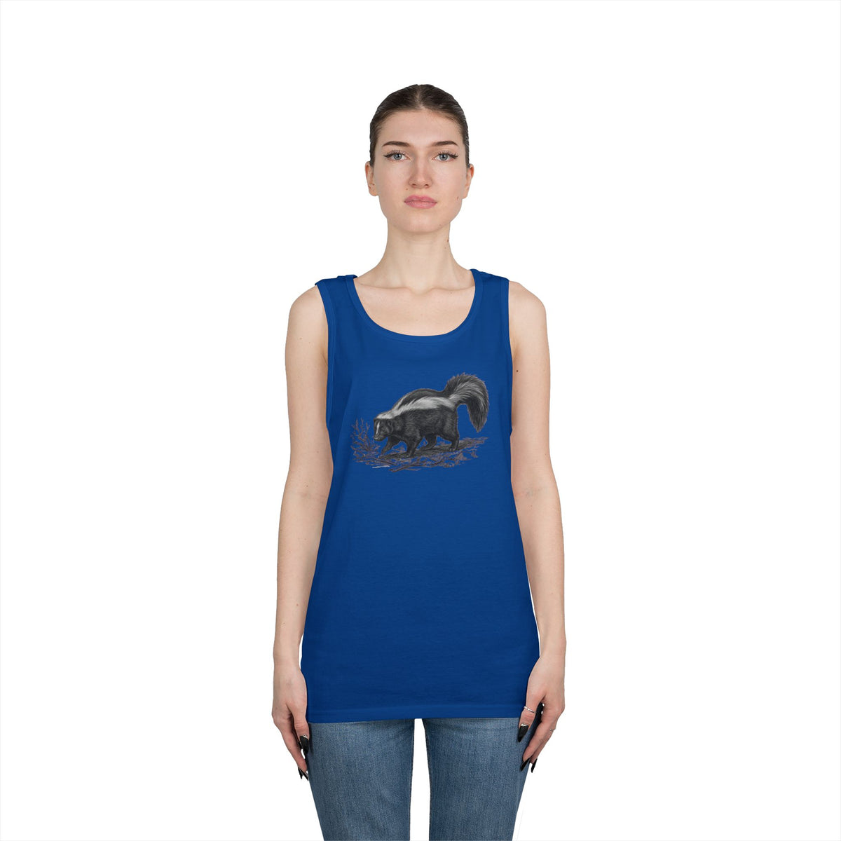 "Pencil Sketch Art Skunk" Tank Top