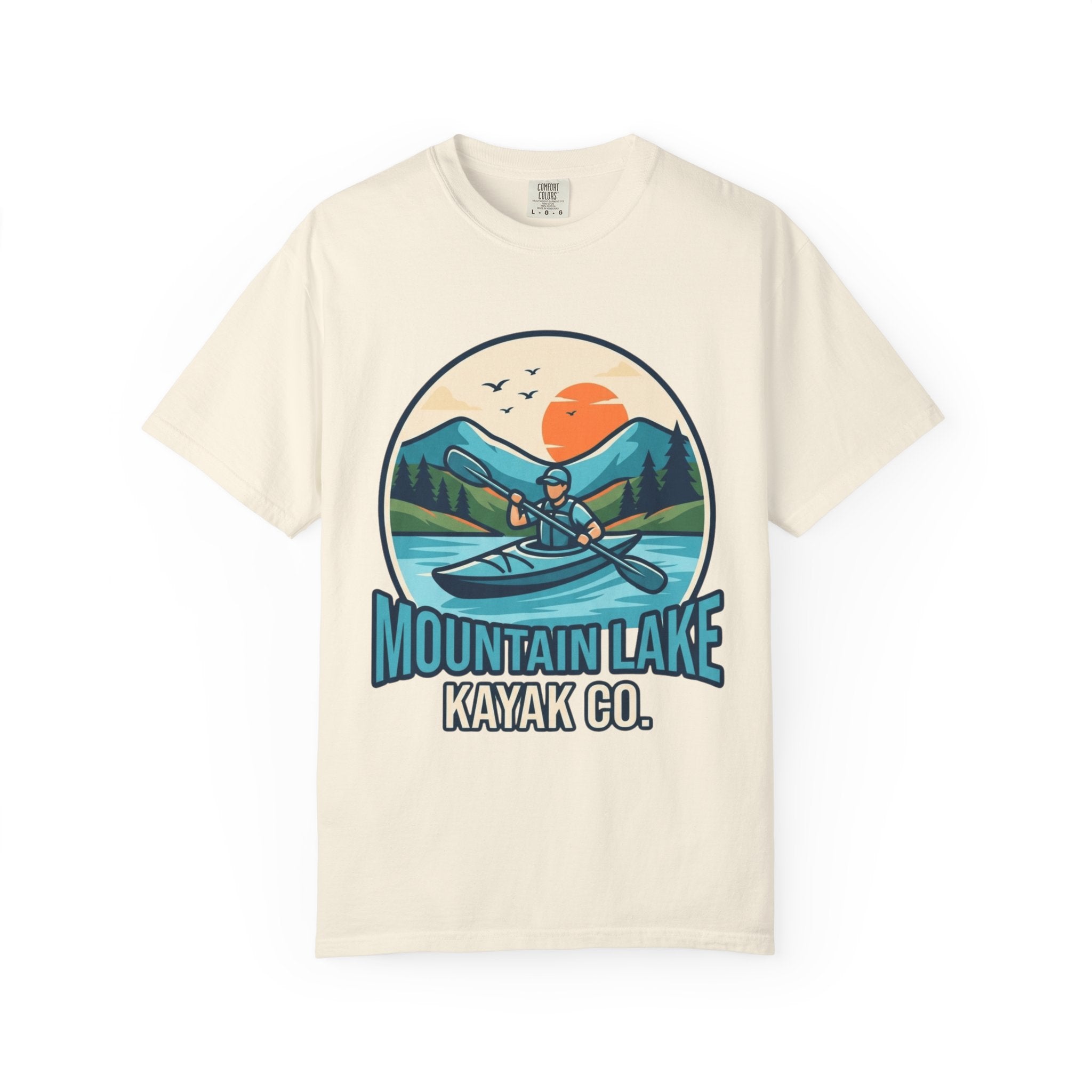 "Mountain Lake Kayak" Unisex Garment-Dyed Tee
