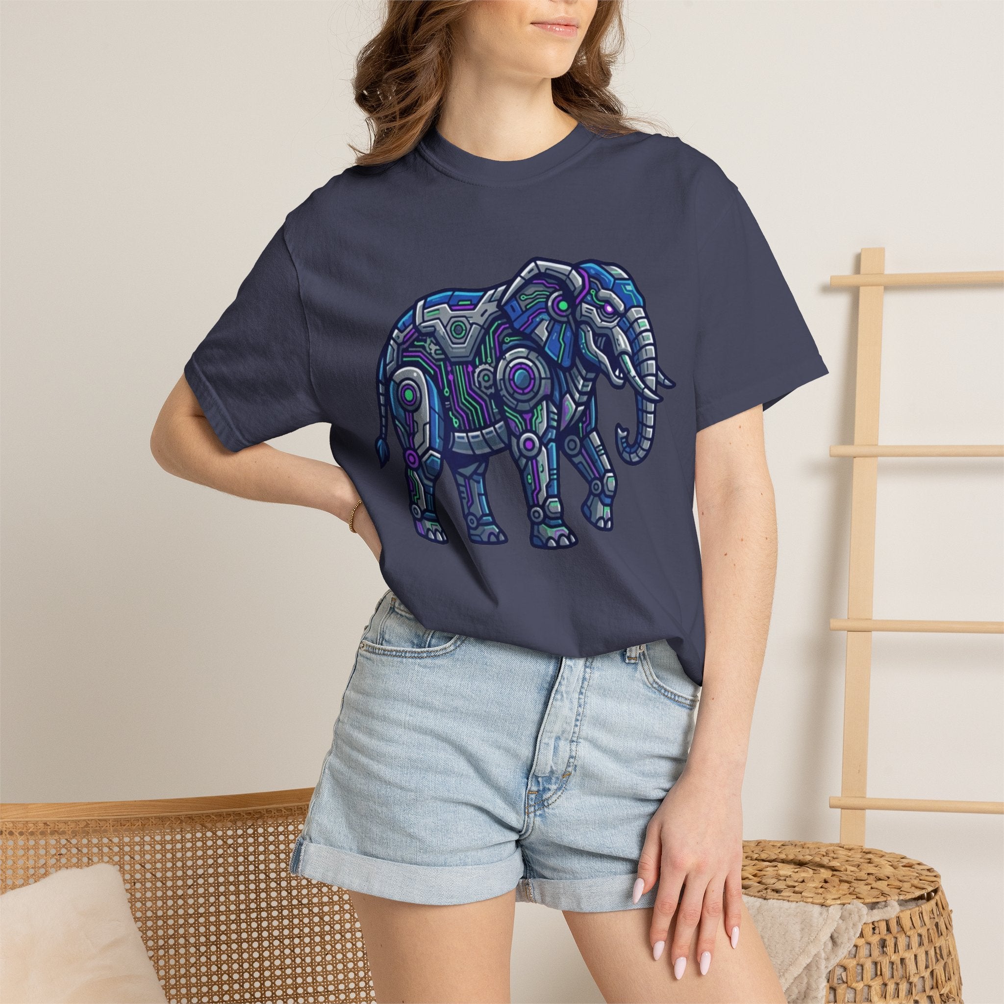 "Cyber Elephant" Unisex Garment-Dyed Tee