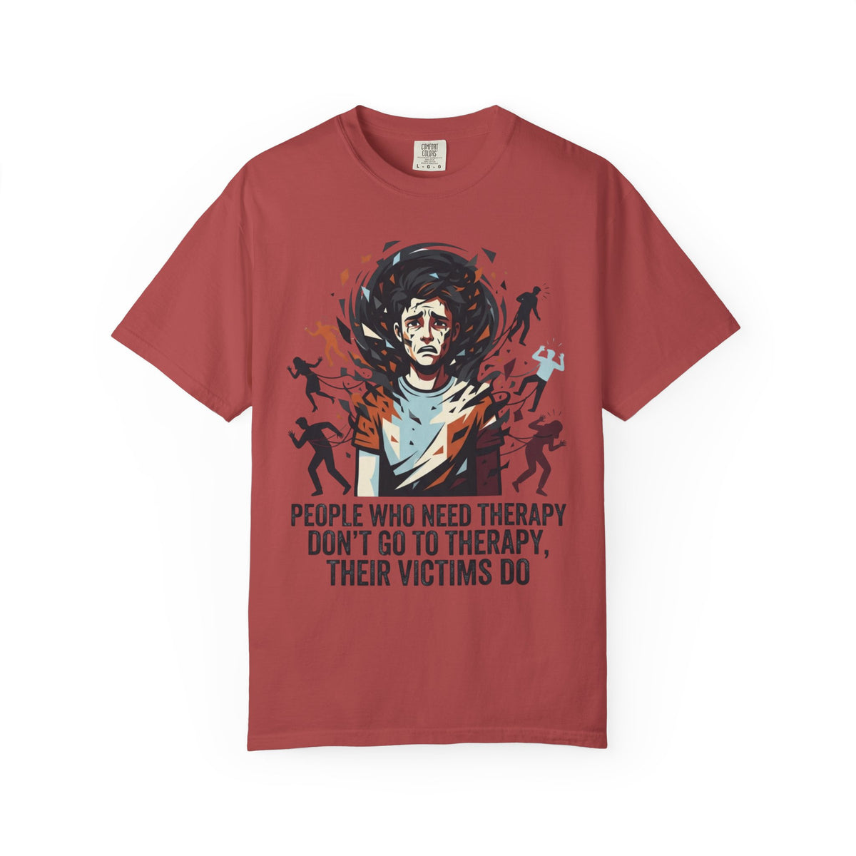 Color: Crimson | Therapy Needed Unisex Garment-Dyed Tee