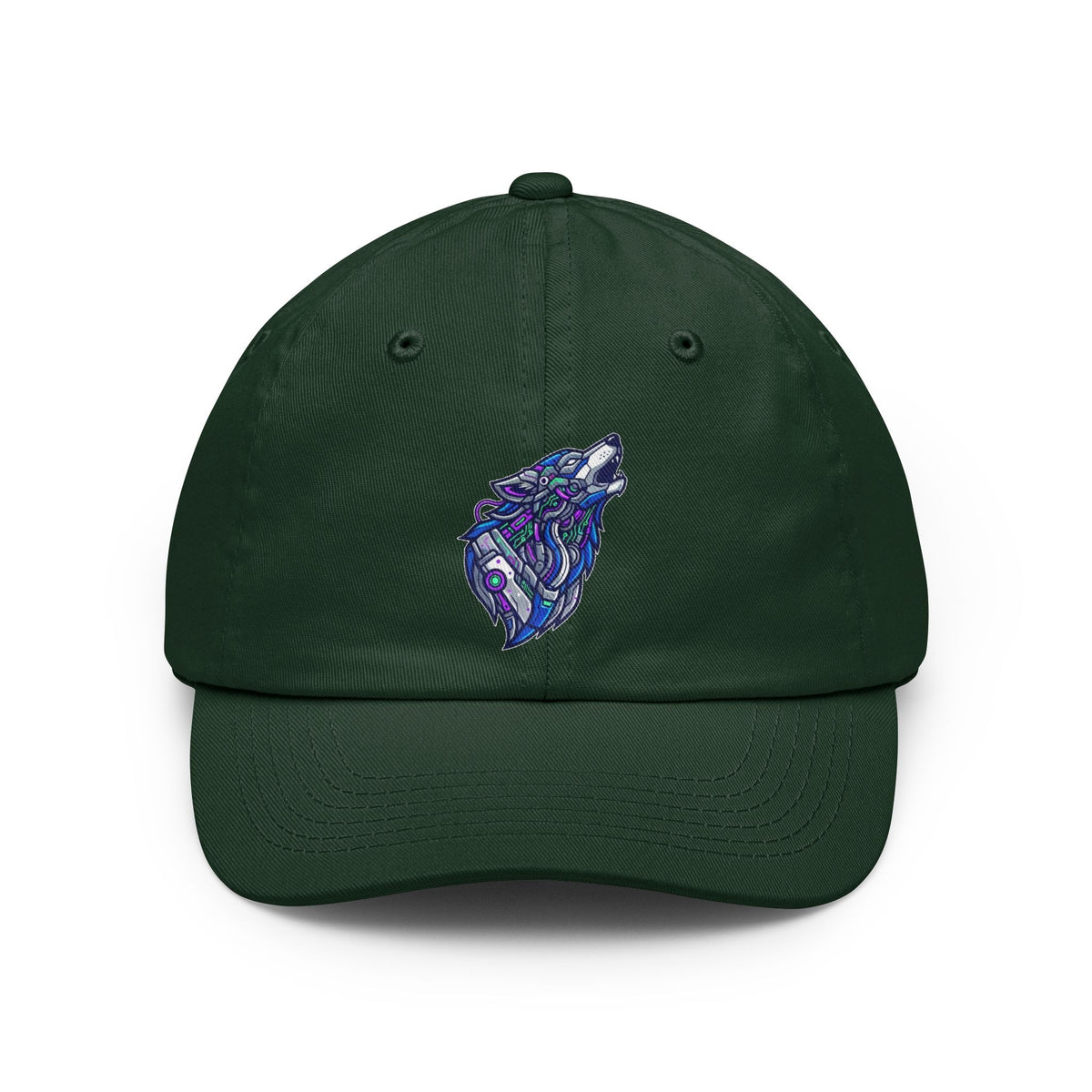Color: Forest Green | Cyber Wolf Dad Hat