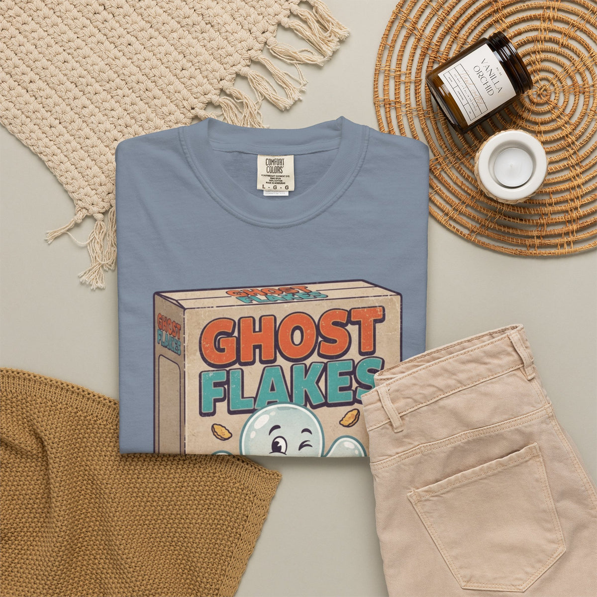 "Ghost Flakes" Unisex Garment-Dyed Tee